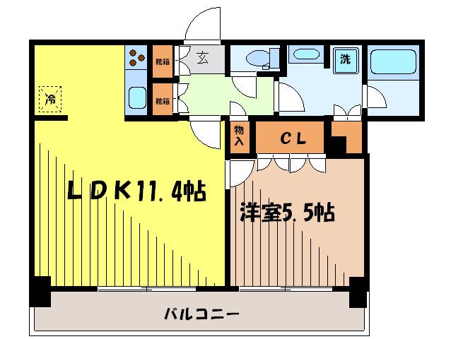 パークアクシス菊川ステーションゲート(1LDK/6階)の間取り写真
