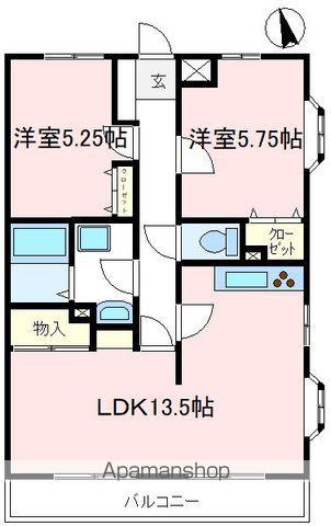 ルミエール柏原(2LDK/3階)の間取り写真