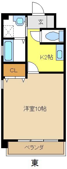パークハイツ元八事(1K/1階)の間取り写真