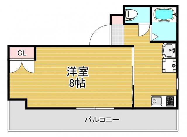 ロイヤルコート(1K/4階)の間取り写真