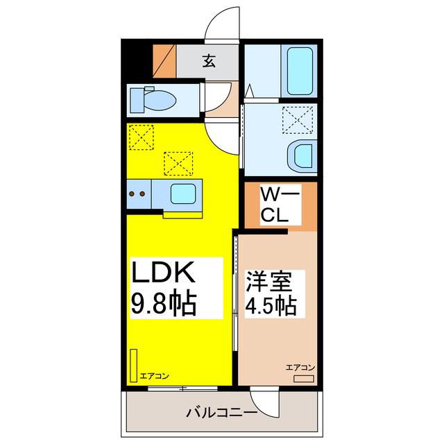 グレーシア瀬原田(1LDK/1階)の間取り写真