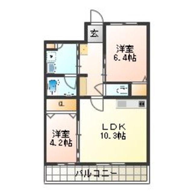 YF宮山台ガーデン(2LDK/2階)の間取り写真