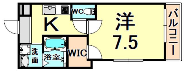 フジパレス東園田サウス(1K/3階)の間取り写真