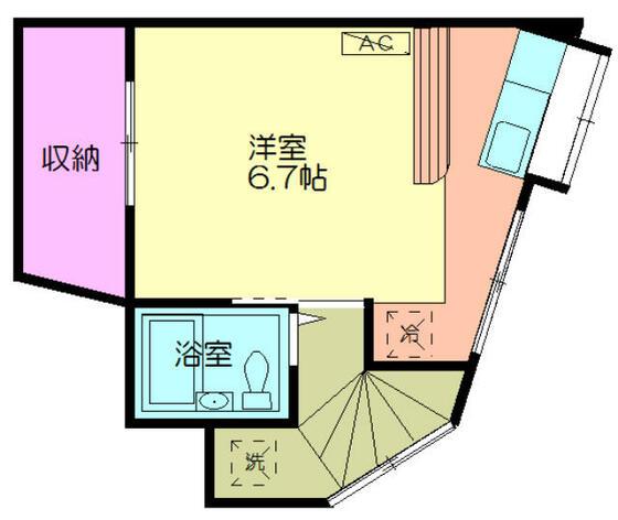 須賀ハイツ(ワンルーム/2階)の間取り写真
