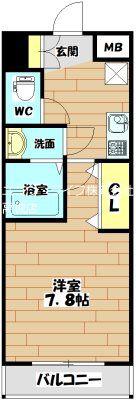 MASU NO 茨木(1K/5階)の間取り写真