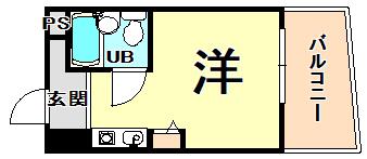 大華ハイツ(ワンルーム/2階)の間取り写真