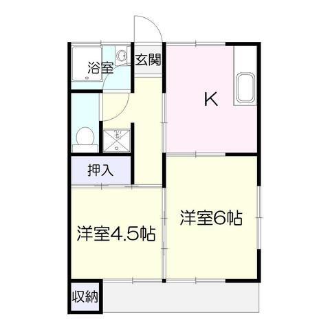 日枝ノ杜荘(2K/1階)の間取り写真