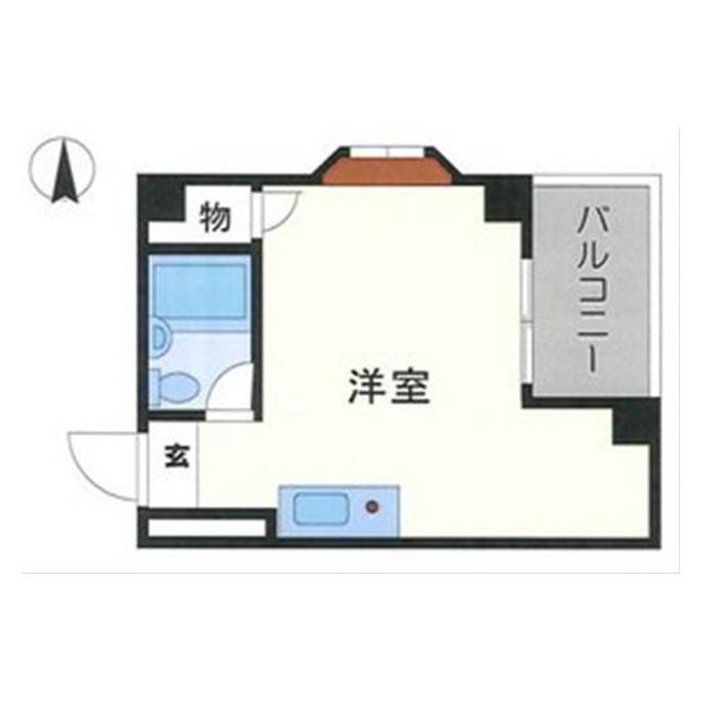 グリーン蛍(ワンルーム/3階)の間取り写真