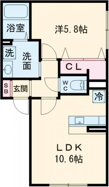 FIRST SKY K(1LDK/1階)の間取り写真