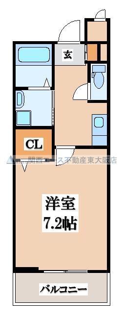 ネオ・グランツ高井田(1K/6階)の間取り写真