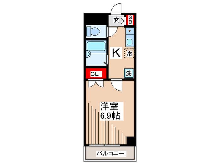 清水町ビル(1K/4階)の間取り写真