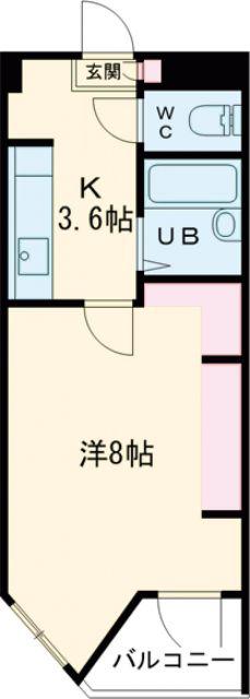 アプリーレ京町(1K/2階)の間取り写真