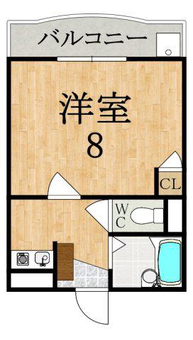 グレースビュー壱番館(1K/2階)の間取り写真