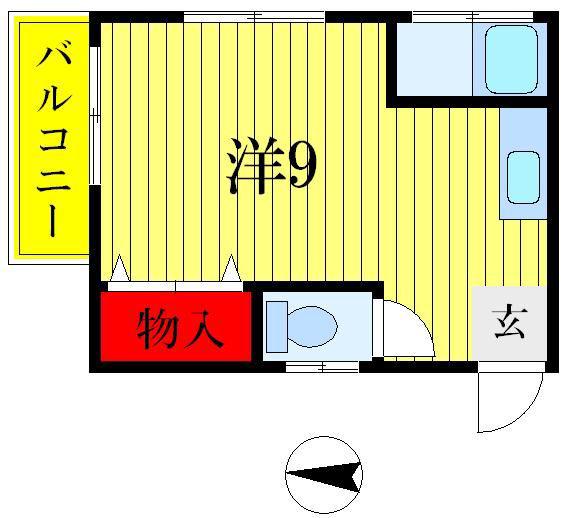 コーポ第三フクジュ(ワンルーム/2階)の間取り写真