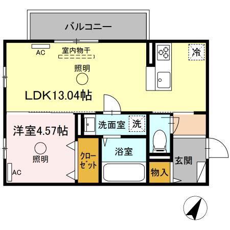 サン ベルナール(1LDK/3階)の間取り写真