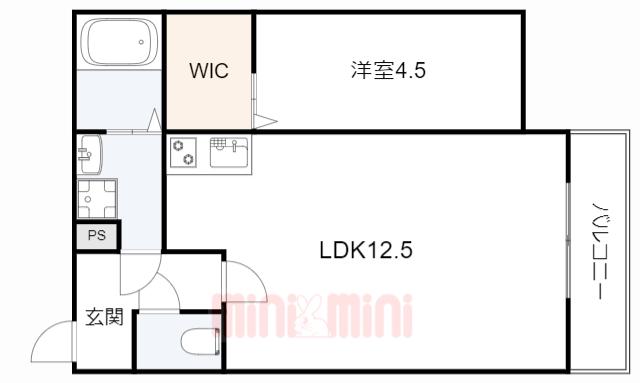 ジーメゾン明石魚住ケルズ(1LDK/2階)の間取り写真