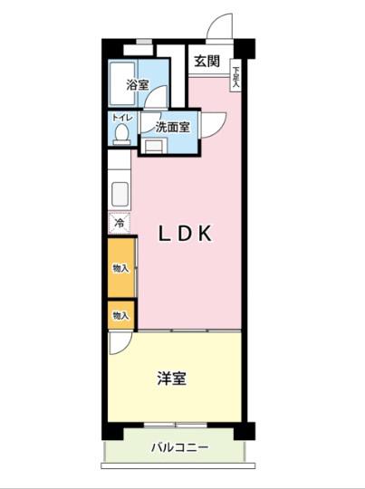 蕨HOUSE(1LDK/4階)の間取り写真
