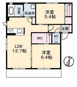 エピナ―ル C棟(2LDK/1階)の間取り写真