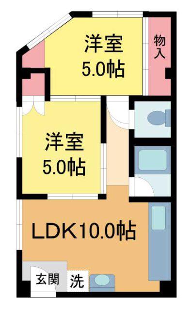 SEIRYUMAIZON ASHIYA(2DK/3階)の間取り写真