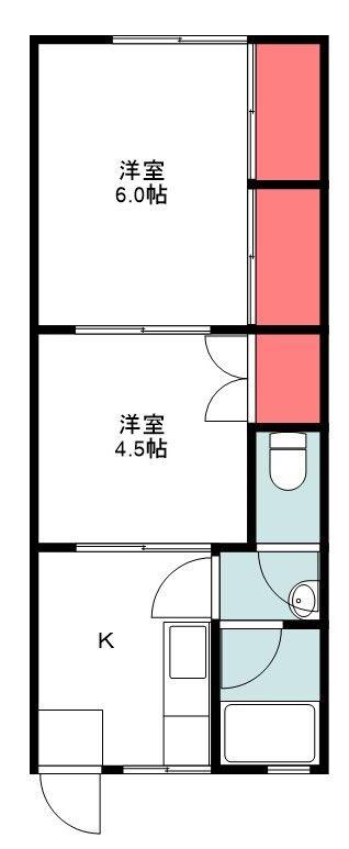 パル西坂田(2K/1階)の間取り写真