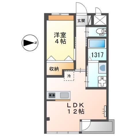 ユニヴェール(1LDK/3階)の間取り写真