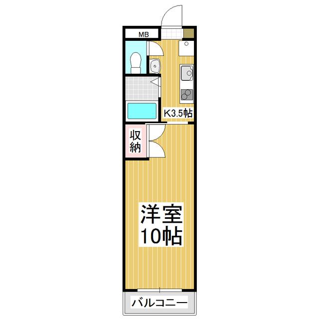 グランデール中町(1K/3階)の間取り写真