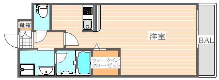 エンクレストベイ天神東Ⅱ(1K/11階)の間取り写真