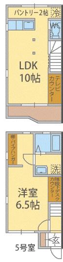 テラス・クリエイトB(1LDK/2階)の間取り写真