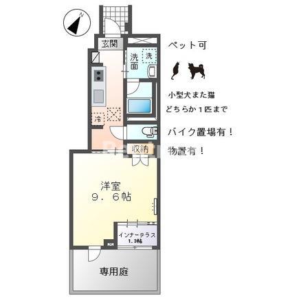 SUKABANA(1K/1階)の間取り写真