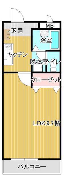 フィネス喜光地(1K/2階)の間取り写真