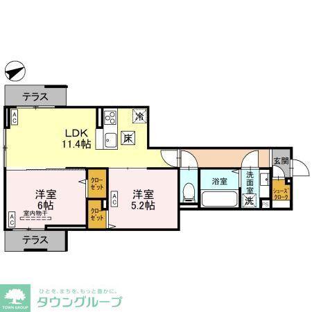 カーサ アルマ(2LDK/3階)の間取り写真
