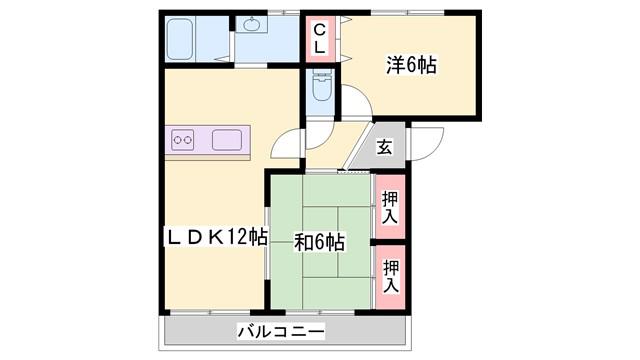 レクエルド(2LDK/1階)の間取り写真