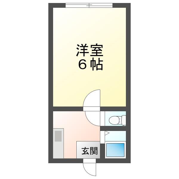 プレジール真庭C(1K/1階)の間取り写真
