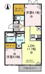アイボヌール(2LDK/1階)の間取り写真