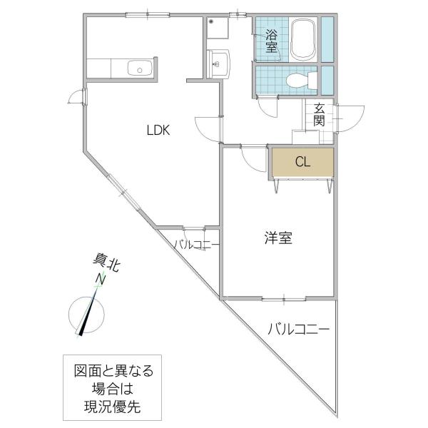 グランビル(1LDK/3階)の間取り写真
