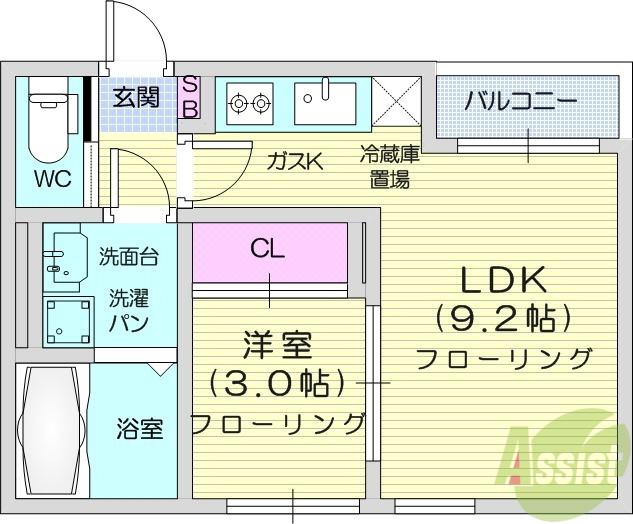 REGALEST荒井Ⅱ(1LDK/1階)の間取り写真