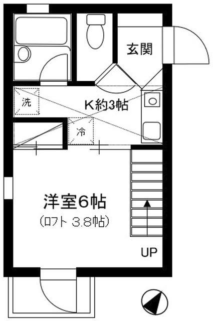 MAISON DE BLEU(1K/1階)の間取り写真