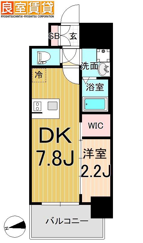 メイクスWアート上前津V(1DK/12階)の間取り写真