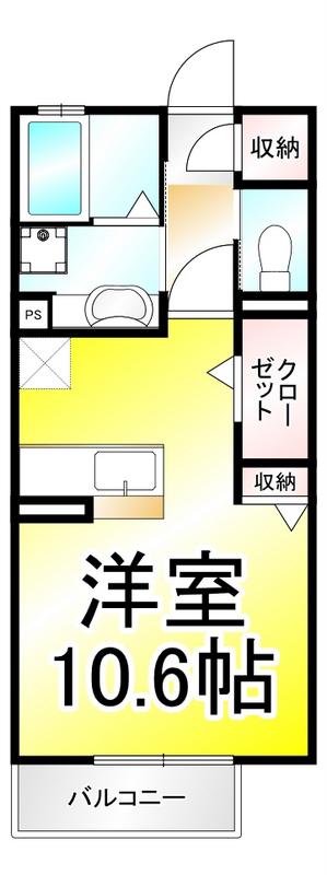 ブライト・フルール(1K/1階)の間取り写真