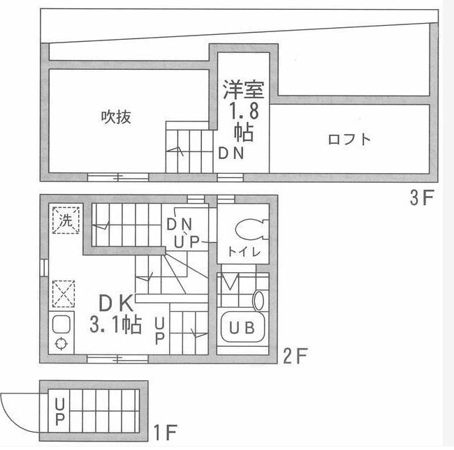 ヴィラ仲六郷(1DK/1階)の間取り写真