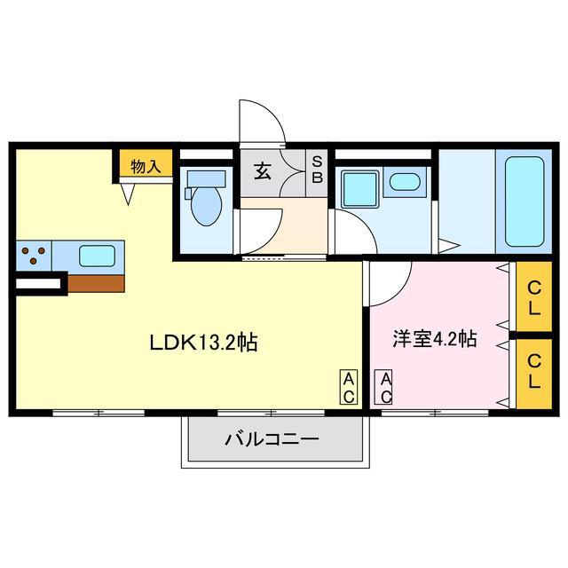 FELICIA(1LDK/2階)の間取り写真