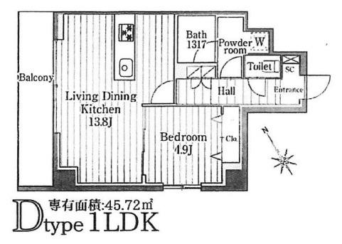 カナル―チェ(1LDK/2階)の間取り写真