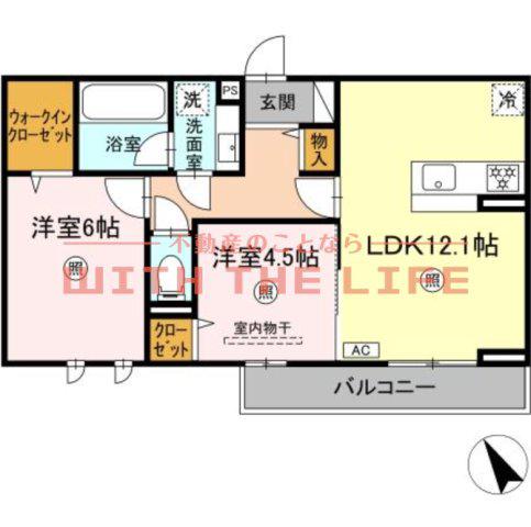 トリシアテラス(2LDK/1階)の間取り写真
