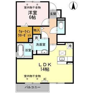 フェリーチェ本町(1LDK/1階)の間取り写真