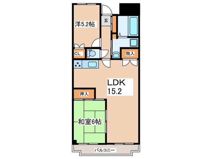 タウンコート湘南(2LDK/2階)の間取り写真