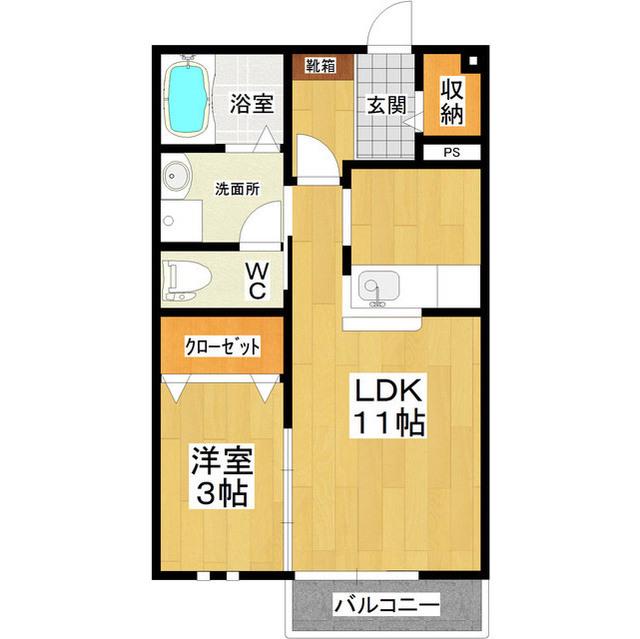シャンスパレスZ(1LDK/1階)の間取り写真