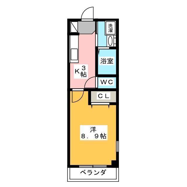 スモールストーンブリッジ(1K/1階)の間取り写真