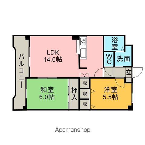 マジェスティ泉田(2LDK/4階)の間取り写真