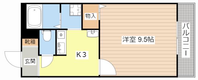 コテージ千秀石部(1K/5階)の間取り写真