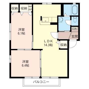 エミネンス馬橋(2LDK/1階)の間取り写真